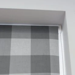 Habitat Block Check Blackout Roller Blind - 3ft - Grey 9 Habitat Block Check Blackout Roller Blind - 3ft - Grey -Habitat 9372746 R Z002C