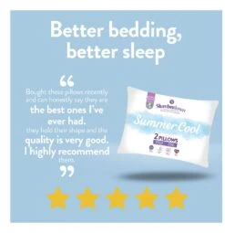 Slumberdown Summer Cool Medium Support Pillow - 2 Pack -Habitat 9378757 R Z003A