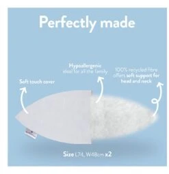 Slumberdown Summer Cool Medium Support Pillow - 2 Pack -Habitat 9378757 R Z006A