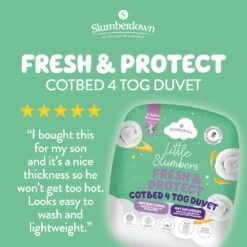 Slumberdown Anti Bacterial 4 Tog Kids Duvet - Toddler -Habitat 9379385 R Z002A