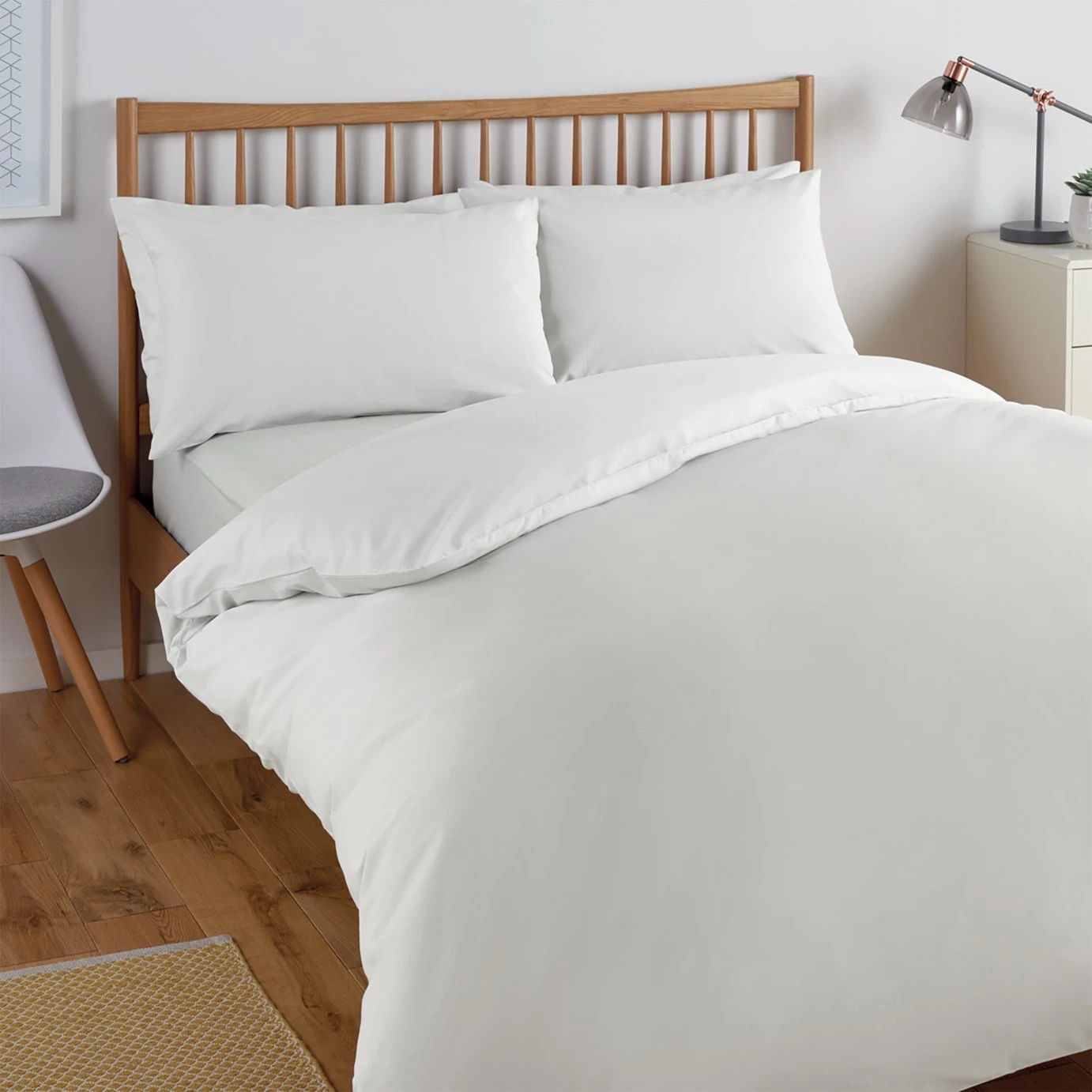 Habitat Cool Tencel Cotton Plain White Bedding Set - Single 3 Habitat Cool Tencel Cotton Plain White Bedding Set - Single