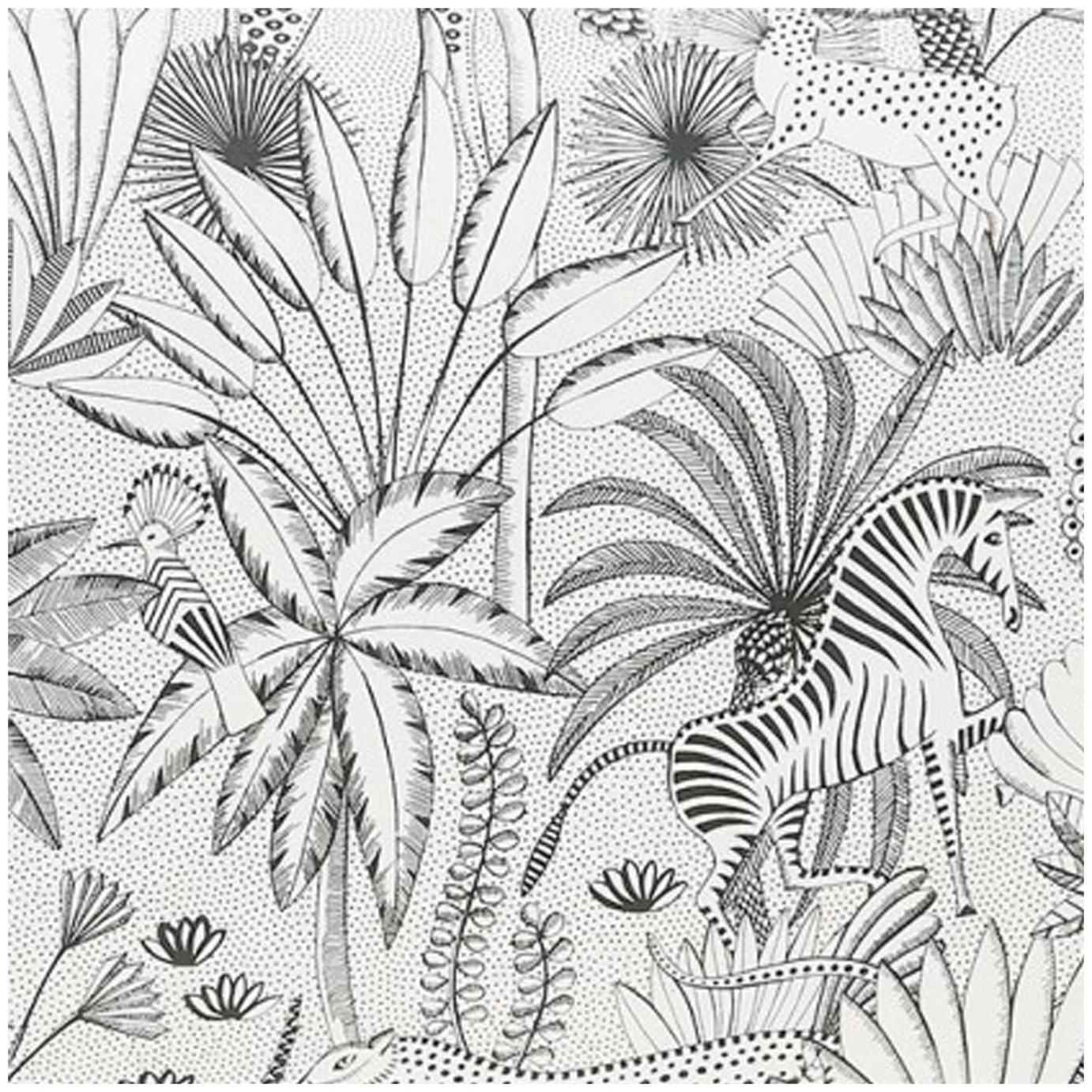Habitat Cotton Jungle Black & White Bedding Set - Single 4 Habitat Cotton Jungle Black & White Bedding Set - Single - Image 2