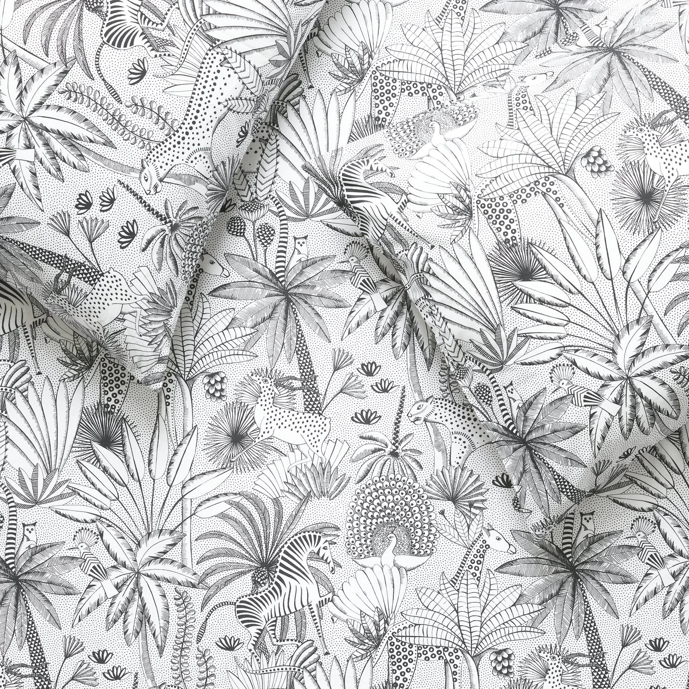 Habitat Cotton Jungle Black & White Bedding Set - Single 6 Habitat Cotton Jungle Black & White Bedding Set - Single - Image 4