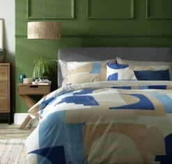 Habitat Geo Blue & Cream Bedding Set - Single