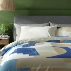 Habitat Geo Blue & Cream Bedding Set - Single -Habitat 9441897 R Z004A