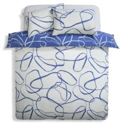 Habitat Linear Pebbles Blue & White Bedding Set - Single 14 Habitat Linear Pebbles Blue & White Bedding Set - Single -Habitat 9441938 R Z004A