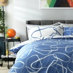 Habitat Linear Pebbles Blue & White Bedding Set - Single 15 Habitat Linear Pebbles Blue & White Bedding Set - Single -Habitat 9441938 R Z005A