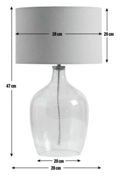 Habitat Abas Glass Table Lamp - Clear & Cream 14 Habitat Abas Glass Table Lamp - Clear & Cream -Habitat 9489732 R E001