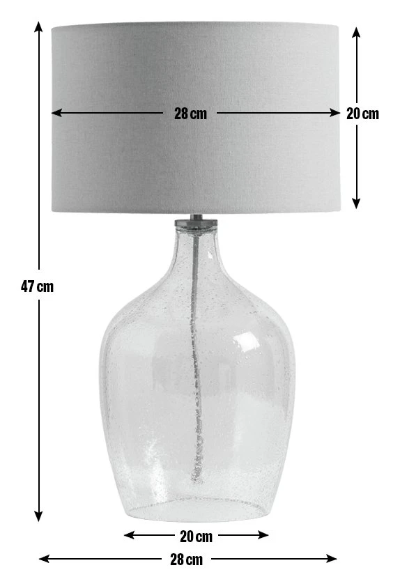 Habitat Abas Glass Table Lamp - Clear & Cream 5 Habitat Abas Glass Table Lamp - Clear & Cream - Image 3