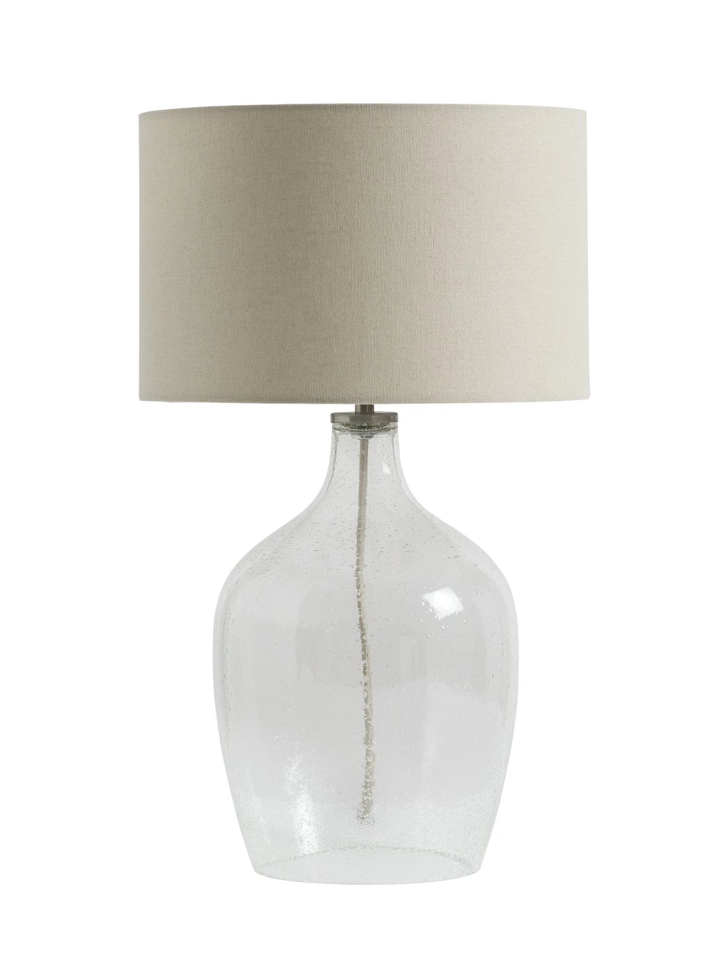 Habitat Abas Glass Table Lamp - Clear & Cream 10 Habitat Abas Glass Table Lamp - Clear & Cream - Image 8