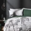 Habitat London Skyline Print Black &White Bedding Set-Single -Habitat 9511026 R Z001A
