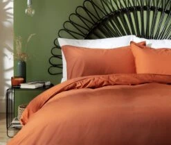 Habitat Cotton Linen Plain Rust Bedding Set - Double 12 Habitat Cotton Linen Plain Rust Bedding Set - Double -Habitat 9513914 R Z004A