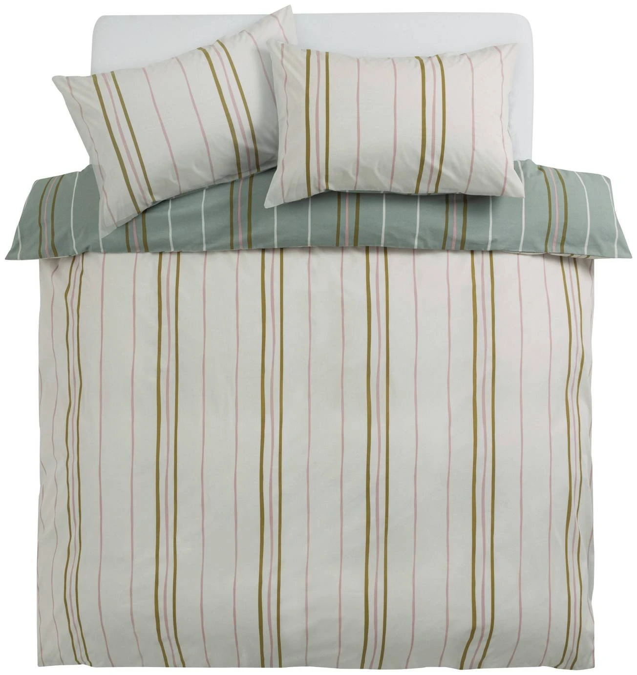 Habitat 180TC Sage Stripe Green Bedding Set - Single 5 Habitat 180TC Sage Stripe Green Bedding Set - Single - Image 3