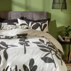 Habitat Cotton Floral Black & White Bedding Set - Double