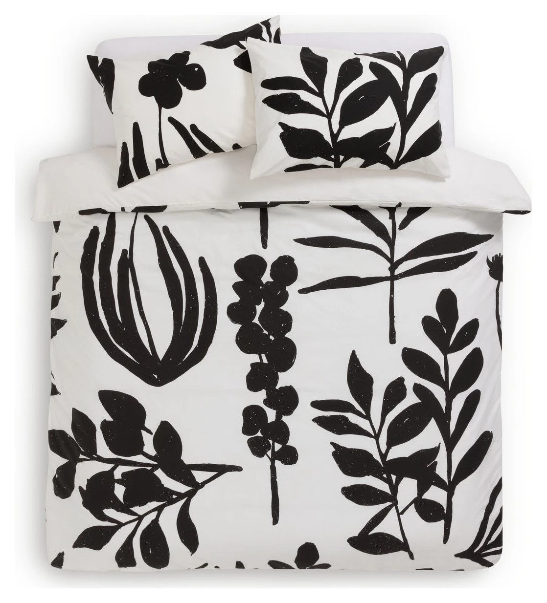 Habitat Cotton Floral Black & White Bedding Set - Double 5 Habitat Cotton Floral Black & White Bedding Set - Double - Image 3