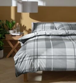 Habitat Check Charcoal Grey Bedding Set - Single 17 Habitat Check Charcoal Grey Bedding Set - Single -Habitat 9561155 R Z005A
