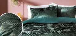 Habitat Feather Velvet Green Bedding Set - Double 12 Habitat Feather Velvet Green Bedding Set - Double -Habitat 9564798 R Z004A