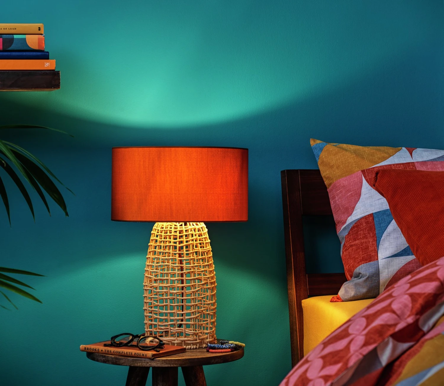 Habitat Luiss Rattan Table Lamp - Orange 4 Habitat Luiss Rattan Table Lamp - Orange - Image 2