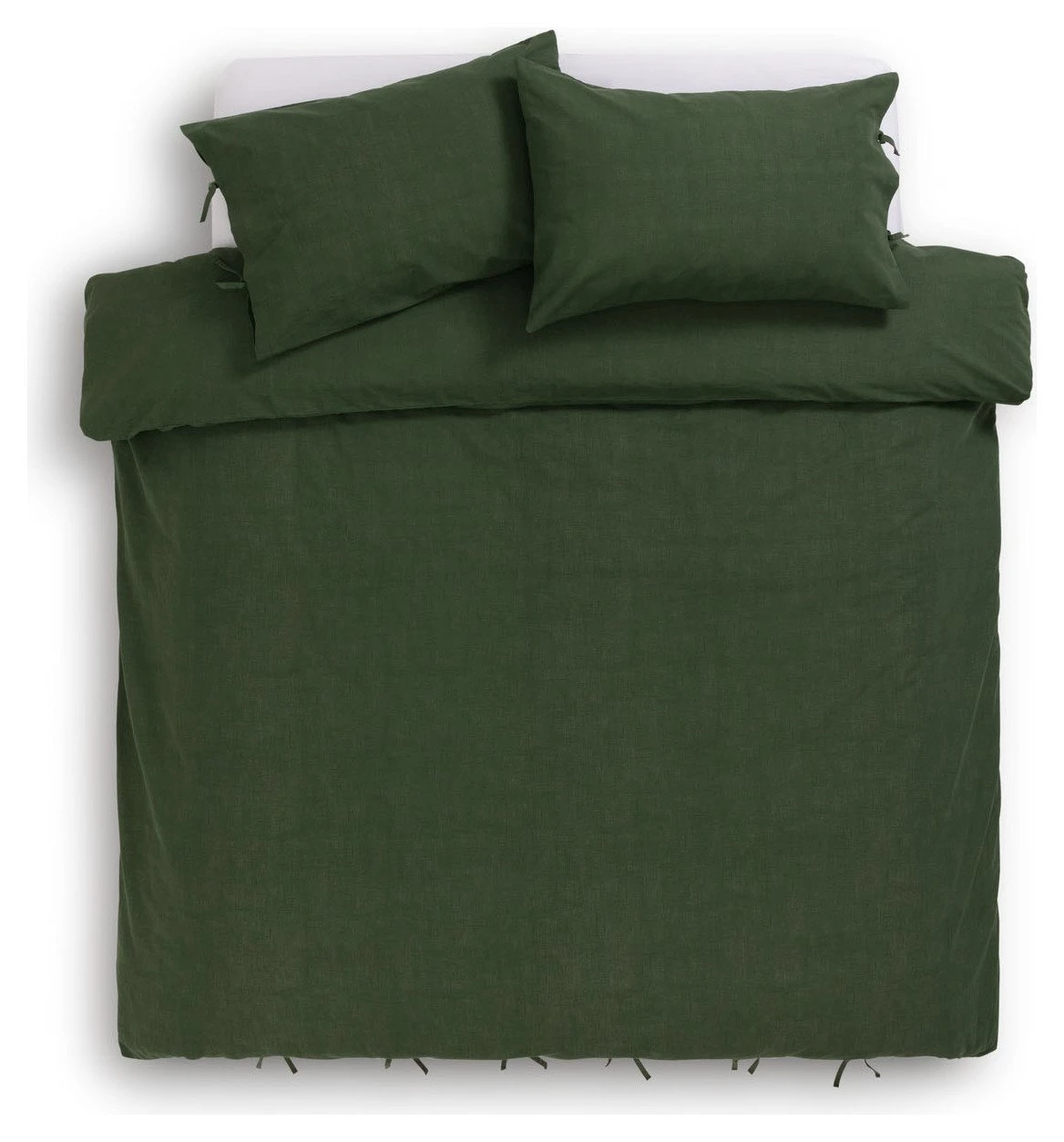 Habitat Cotton Textured Plain Green Bedding Set - Single 5 Habitat Cotton Textured Plain Green Bedding Set - Single - Image 3