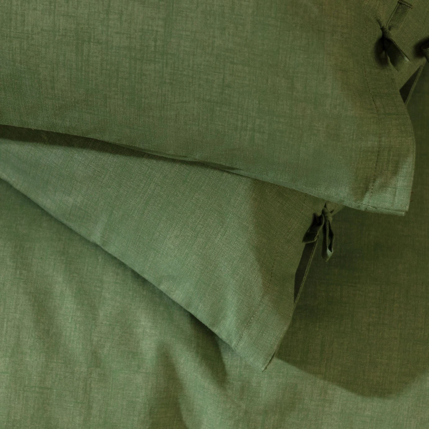 Habitat Cotton Textured Plain Green Bedding Set - Single 6 Habitat Cotton Textured Plain Green Bedding Set - Single - Image 4