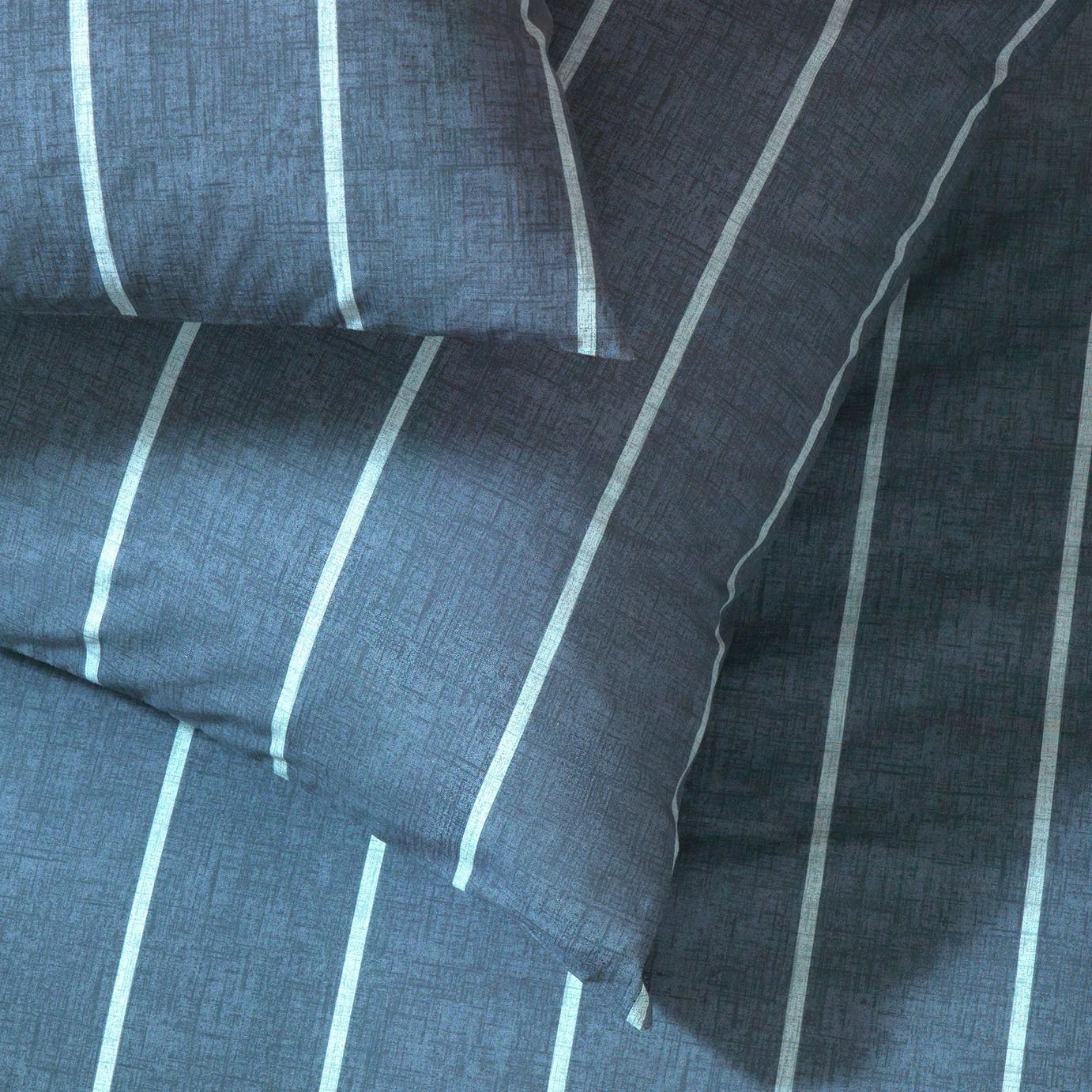 Habitat Cotton Modern Country Stripe Navy Bedding Set-Single 6 Habitat Cotton Modern Country Stripe Navy Bedding Set-Single - Image 4