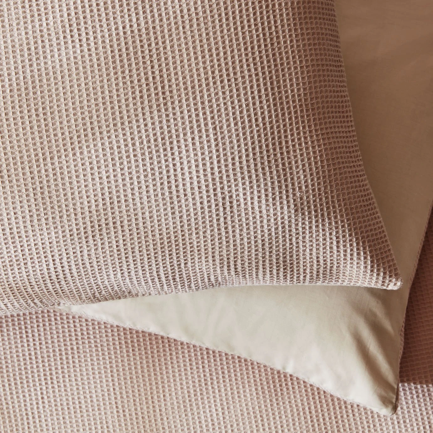 Habitat Cotton Waffle Plain Neutral Bedding Set - Single 7 Habitat Cotton Waffle Plain Neutral Bedding Set - Single - Image 5