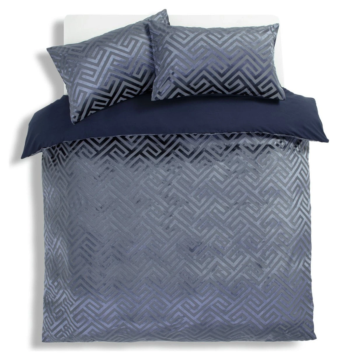 Habitat Velvet Geo Navy Bedding Set - Single 5 Habitat Velvet Geo Navy Bedding Set - Single - Image 3